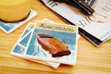 Wooden Boat on Lake Adirondacks Ceramic Coaster