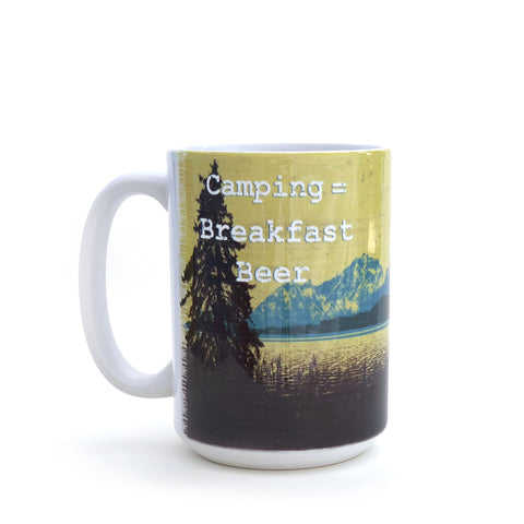 Camping = Breakfast Beer Ceramic Mugs